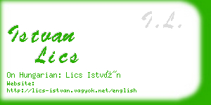 istvan lics business card